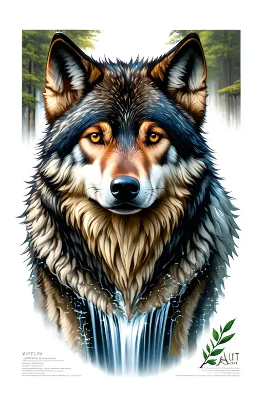 Nature Wolf Waterfall