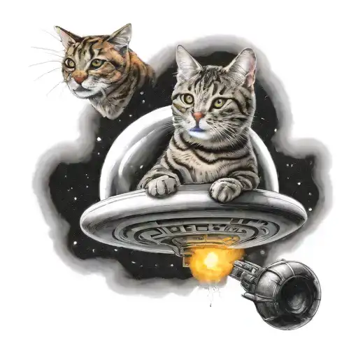 Cat Being Pulled By Ufo Abducting