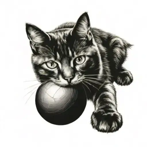 Cat With Ball