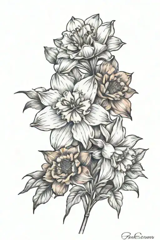 Daffodil And Poppy Flower Bouquet