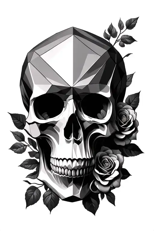 Geometrical Skull With Roses