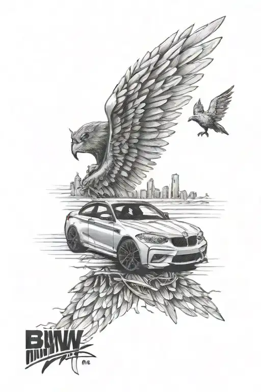 Bmw M2 City Skyline Blended Angel Wings Road
