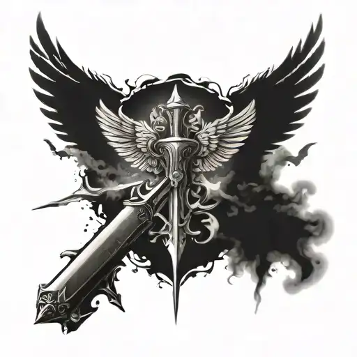 Sword And Wings Spread