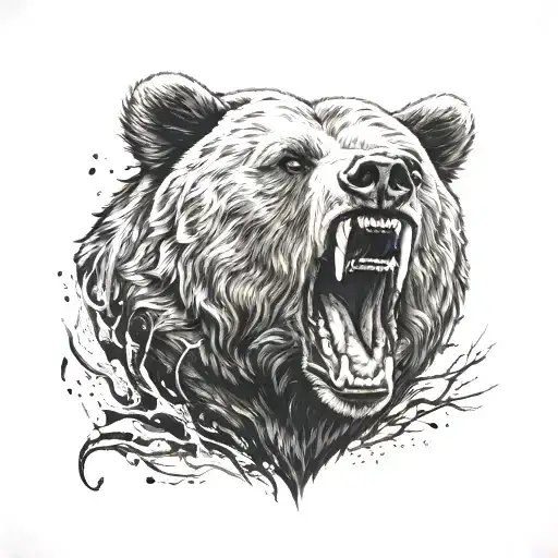 Aggressive Bear Head