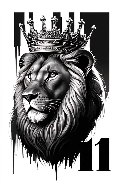 Lion With Crown With Number 11