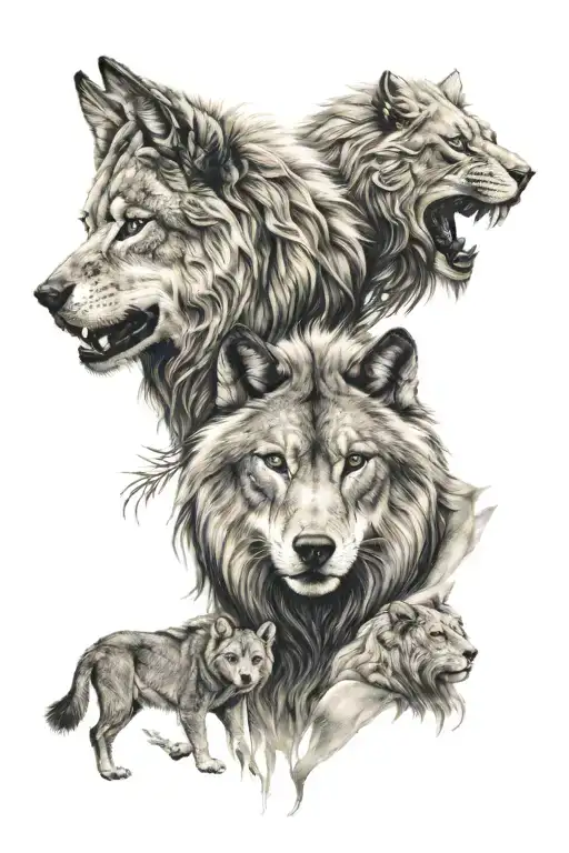 Wolf And Lion