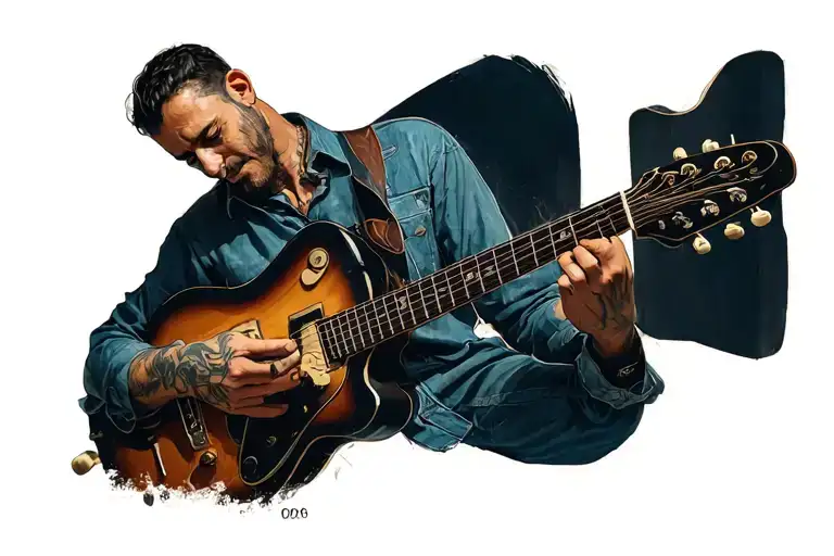 Musician Playing A Guitar