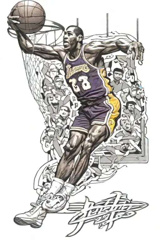 Magic Johnson Dunking On A Physical Representation Of Aids