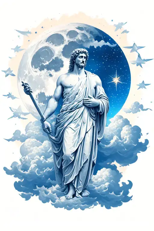 Greek Gods With Luna Clouds Stars
