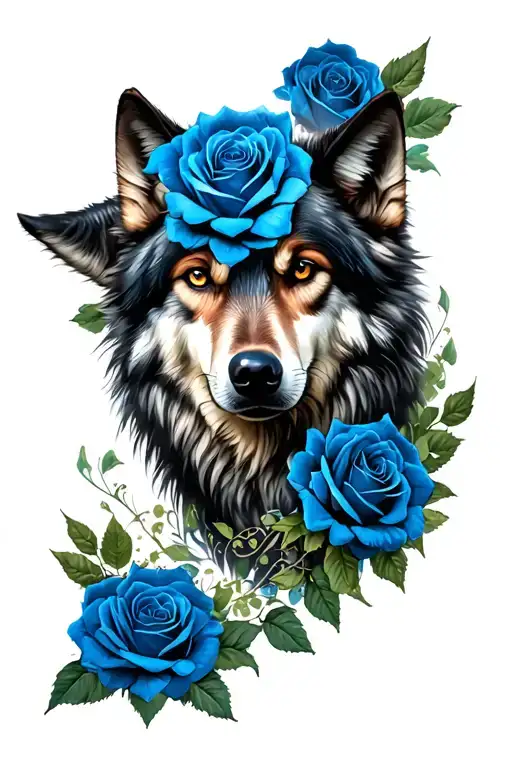 Wolf Blue Roses