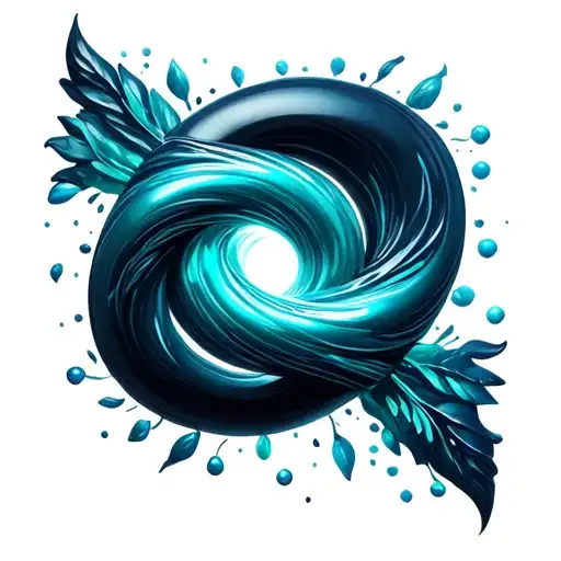 Sign Of Infinity With Spiral Around 3D