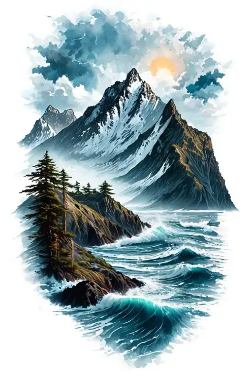 Mountain And Ocean
