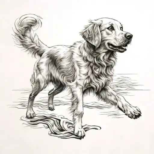Golden Retriever Playing