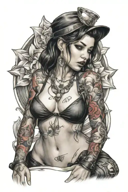 Bound Pinup Girl With