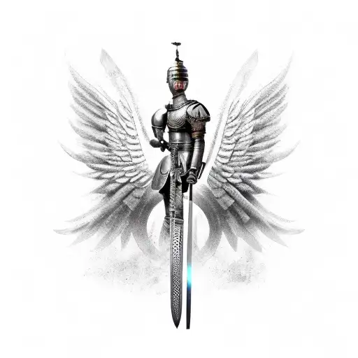 Roman Warrior Angel With One Sword