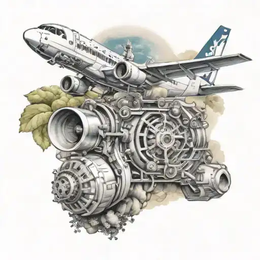 Aircraft Engine And Nature Scene