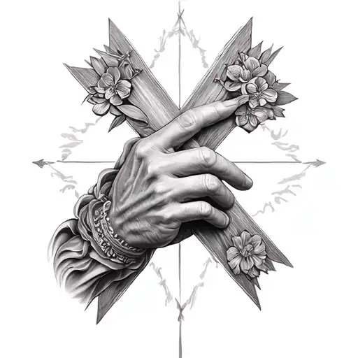 God's Hand With Cross