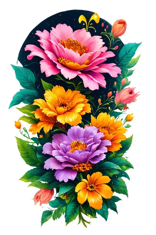 Arm Twist Tattoo With Flowers Blooming