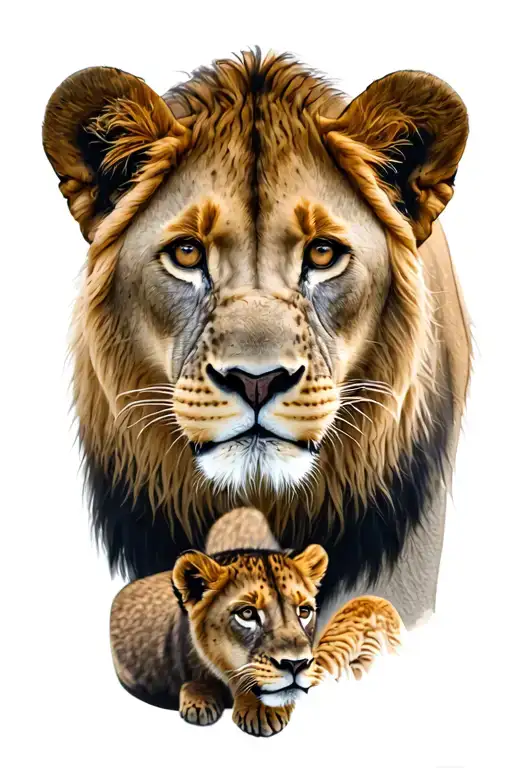 Lioness And Cubs
