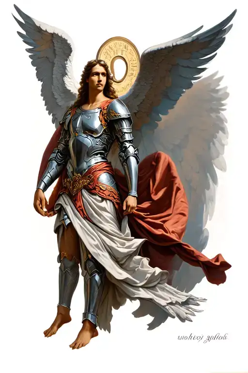 Angel Wearing Armor Of God Atlas Holding