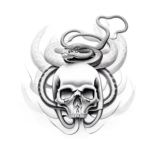 Snake And Skull