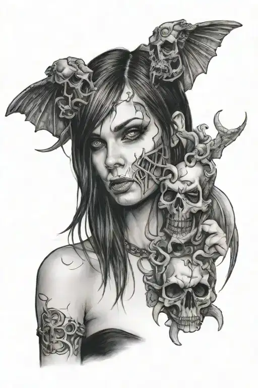 Emo Satanic Girl Holding