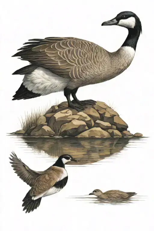 Canadian Goose And Beaver