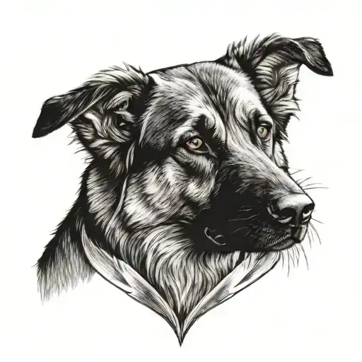 German Shepard Surrounded By A Heart