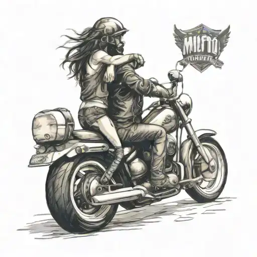 Moto Chopper Motorcycle Road Trip Map Camp Alone Man And Girl Love