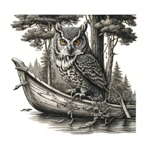 Canoe And Trees And Owls And Wolves