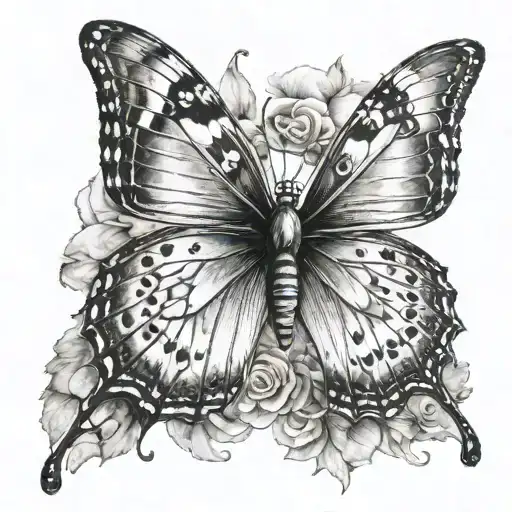 A Butterfly Tattoo That Is Half Butterfly Half Angel