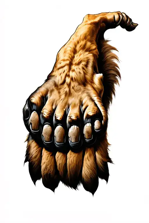 Lion Paw Extending Forward