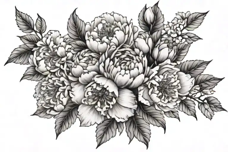 Lace Flowers Peonies Lilac Bouquet