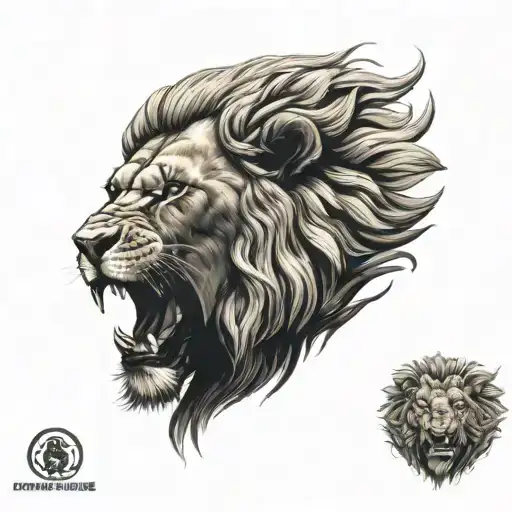 Angry Lion Roaring