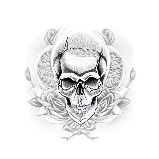 Skull Blended With A Human Heart