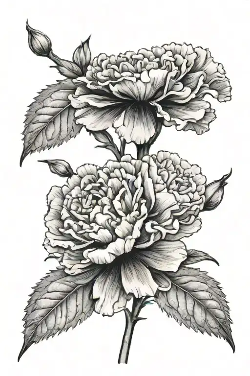 Two Carnations And One Daisy