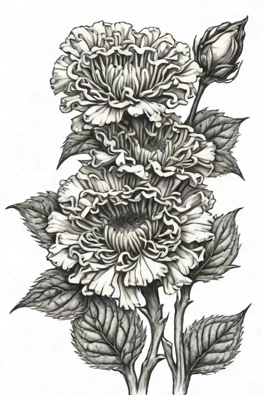 Two Carnations Daisy Flower