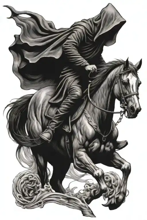 Grim Reaper Riding A Horse