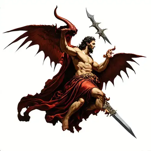 St Micheal Slaying Satan