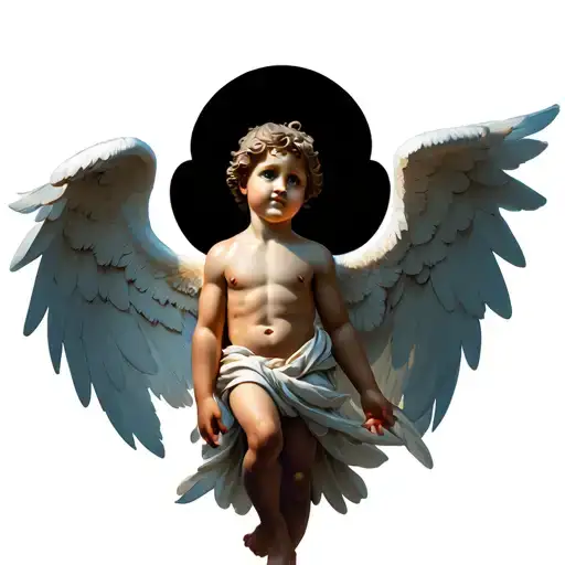 A Cherubim With Six Wings Using Two Of Their Wings To Fly And Covering Themself With The Others