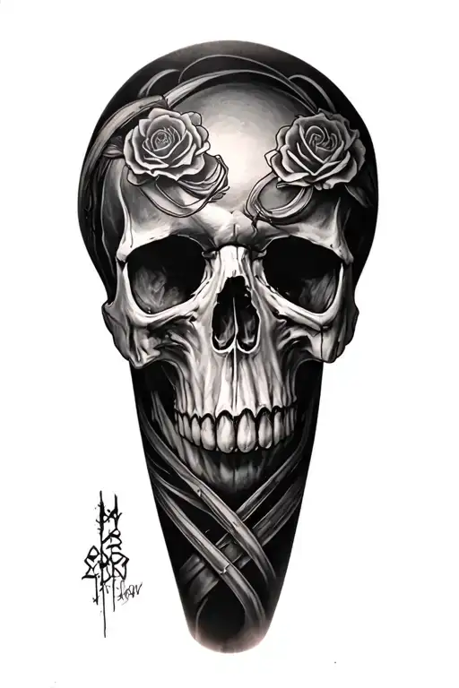 Leg Sleeve Dark Skull Surrounded
