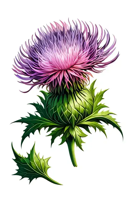 Scottish Thistle Flower With Celtic Accent