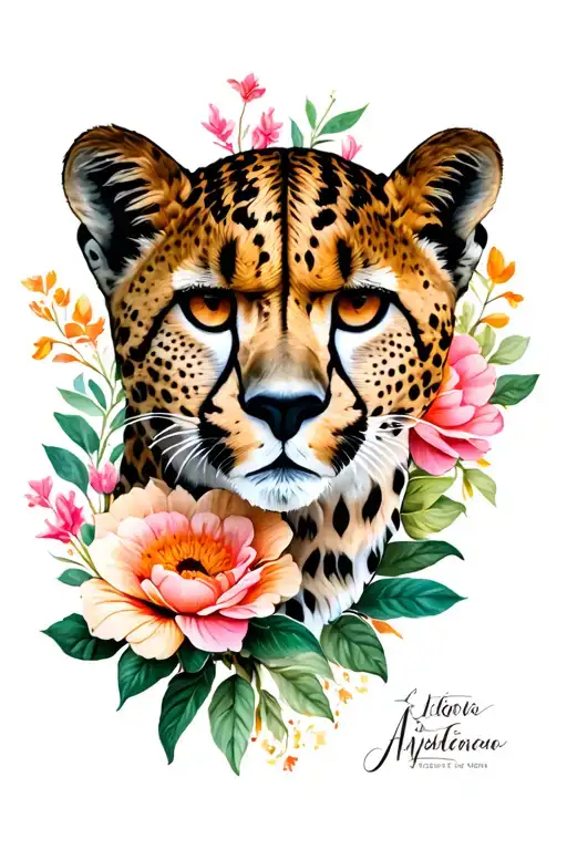 Cheetah Flowers Sleeve