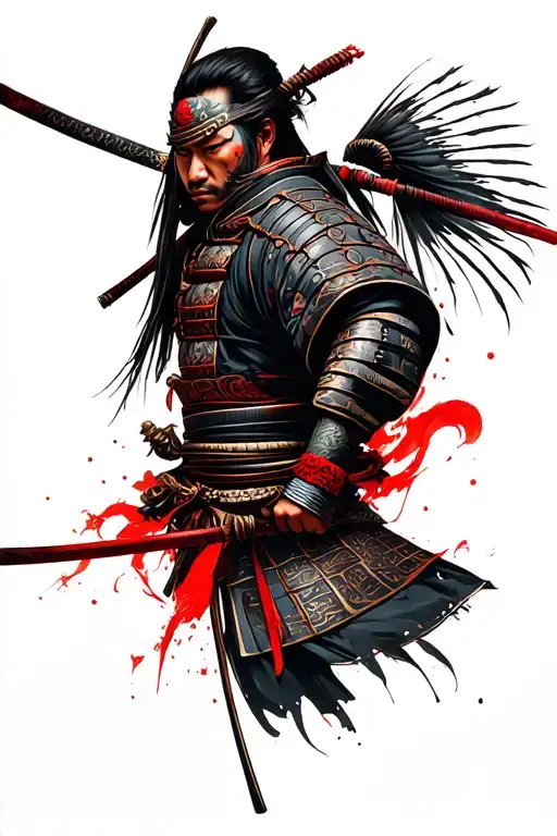 Samurai Red Lead With Red