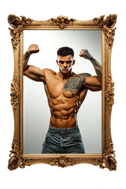 Man Punching His Reflection In A Mirror