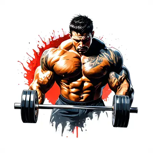 Realistic Powerlifting Siluette