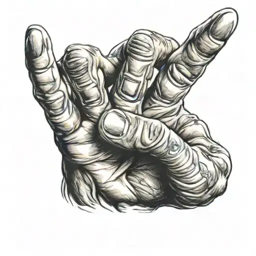 Biker's V Sign With 2 Fingers
