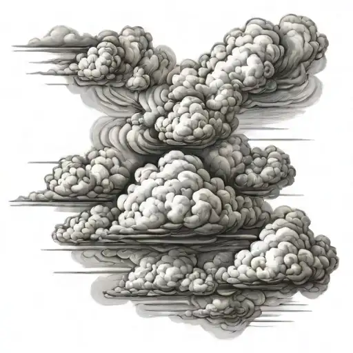 Realistic Clouds Forearm Stencil