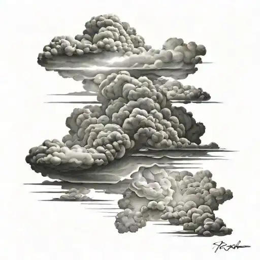 Realistic Clouds Forearm Stencil For A