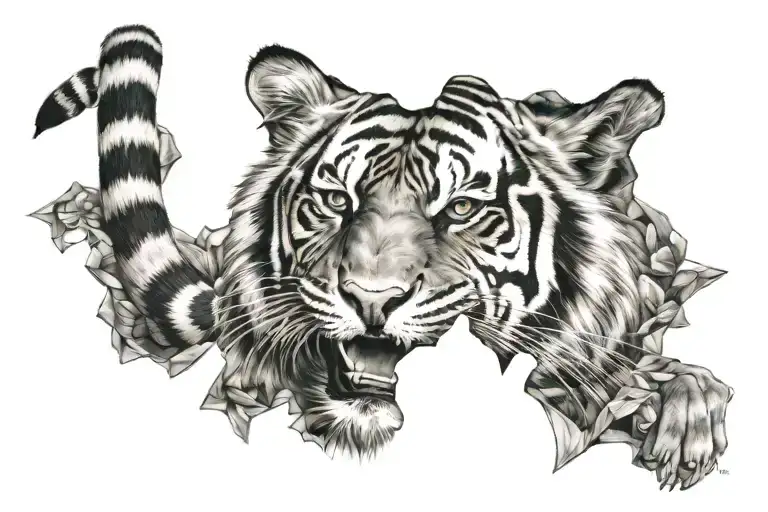 Year Of The Tiger With Pieces